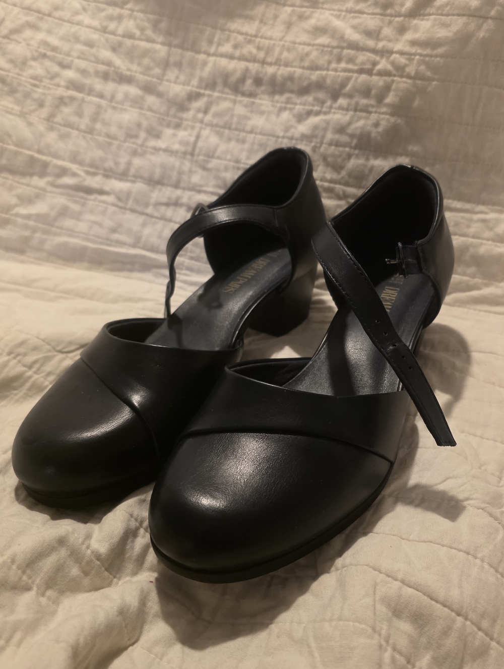 Classic Navy Blue Mary Jane Block Heel with Ankle Strap